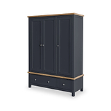 Farrow Charcoal 3 Door Wardrobe with Storage Drawers