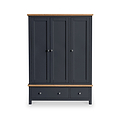 Farrow Charcoal Triple Wardrobe with Storage Drawers