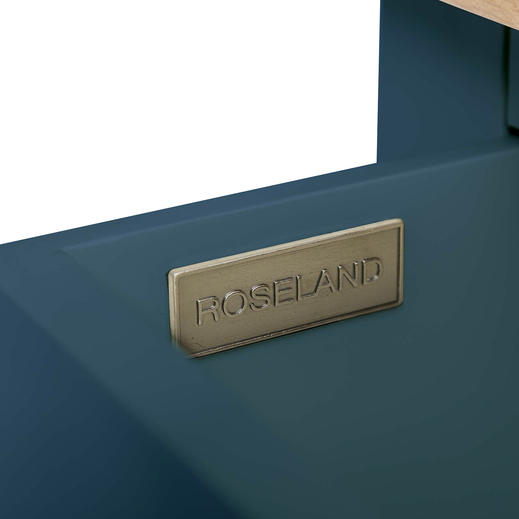 Farrow Navy Bedside Table by Roseland Furniture - close up of interior