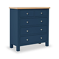 Farrow Navy Blue 2 Over 3 Chest Of Drawers from Roseland Furniture - Angle View