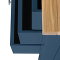 Farrow Navy Blue 2 Over 3 Chest Of Drawers from Roseland Furniture - Close up of drawers