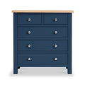 Farrow Navy Blue 2 Over 3 Chest Of Drawers from Roseland Furniture - Front View