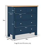 Farrow 2 Over 3 Chest Of Drawers - Size guide