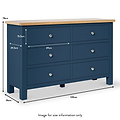 Farrow Navy Blue 6 Drawer Bedroom Chest dimensions