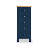 Farrow Navy Blue 5 Drawer Tallboy Chest from Roseland Furniture