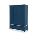 Farrow Navy Blue 3 Door Wardrobe with Storage Drawers