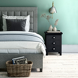 Cornish Black Bedside Table for Bedroom
