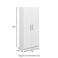 Meribel White 2 Door Wardrobe dimensions