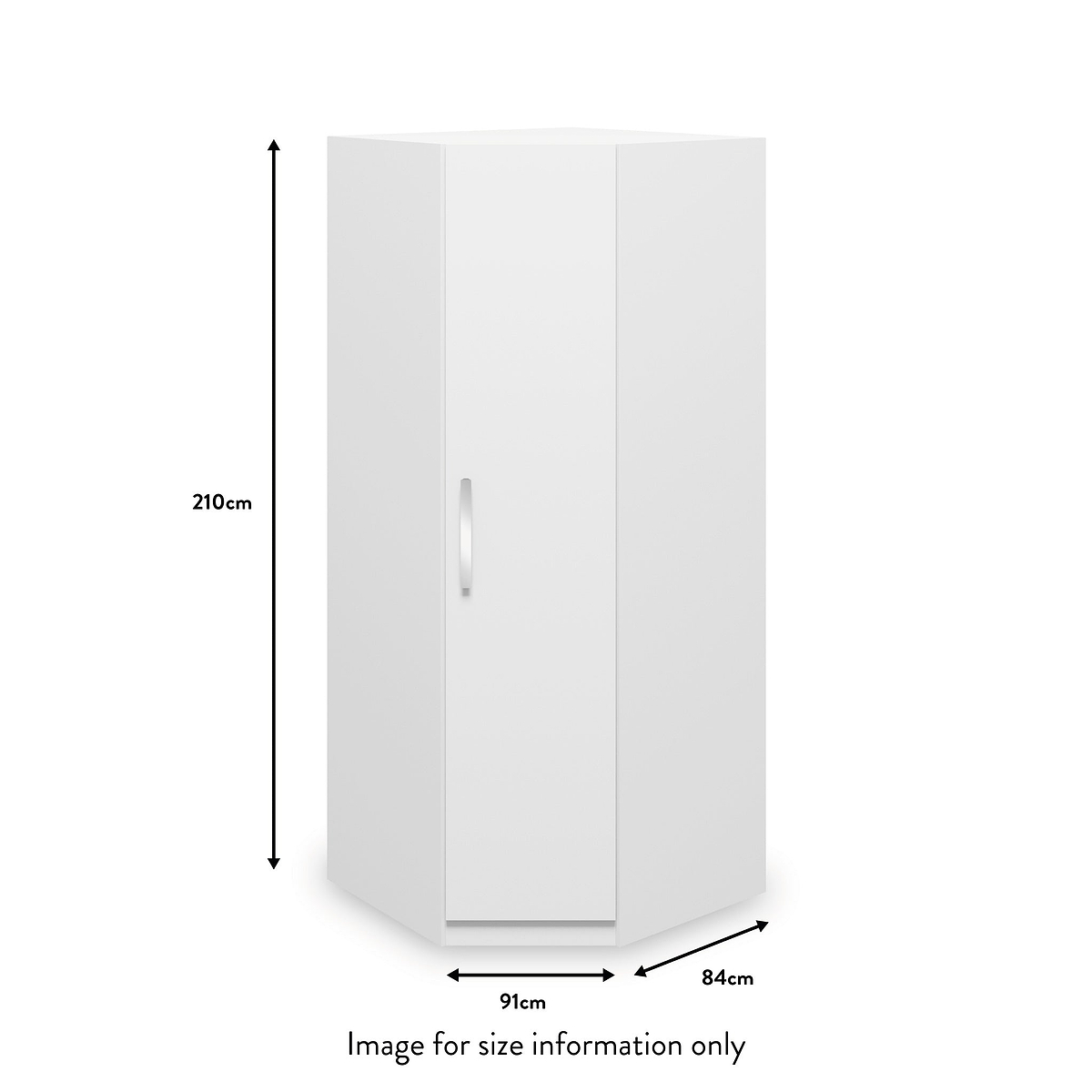 Meribel White Corner Wardrobe dimensions