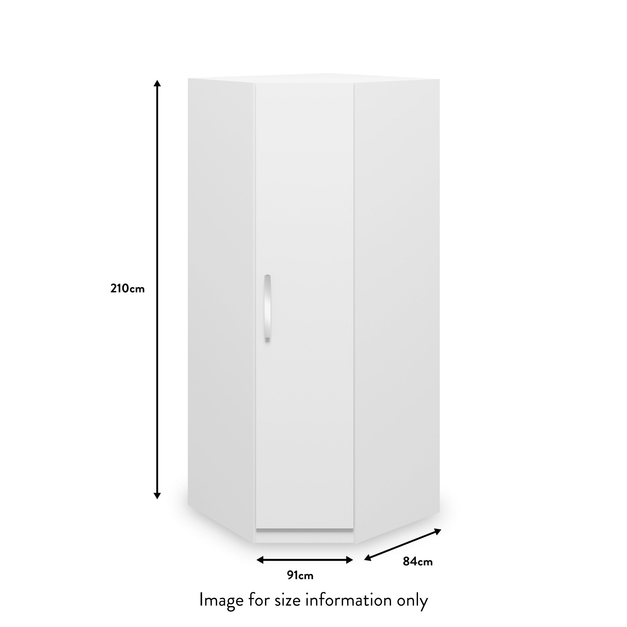 Meribel White Corner Wardrobe dimensions