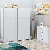 Holland White 180cm Sliding Double Wardrobe