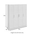Bithlo White 4 Door Wardrobe dimensions