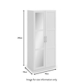 Bithlo White 2 Door Mirrored Wardrobe dimensions