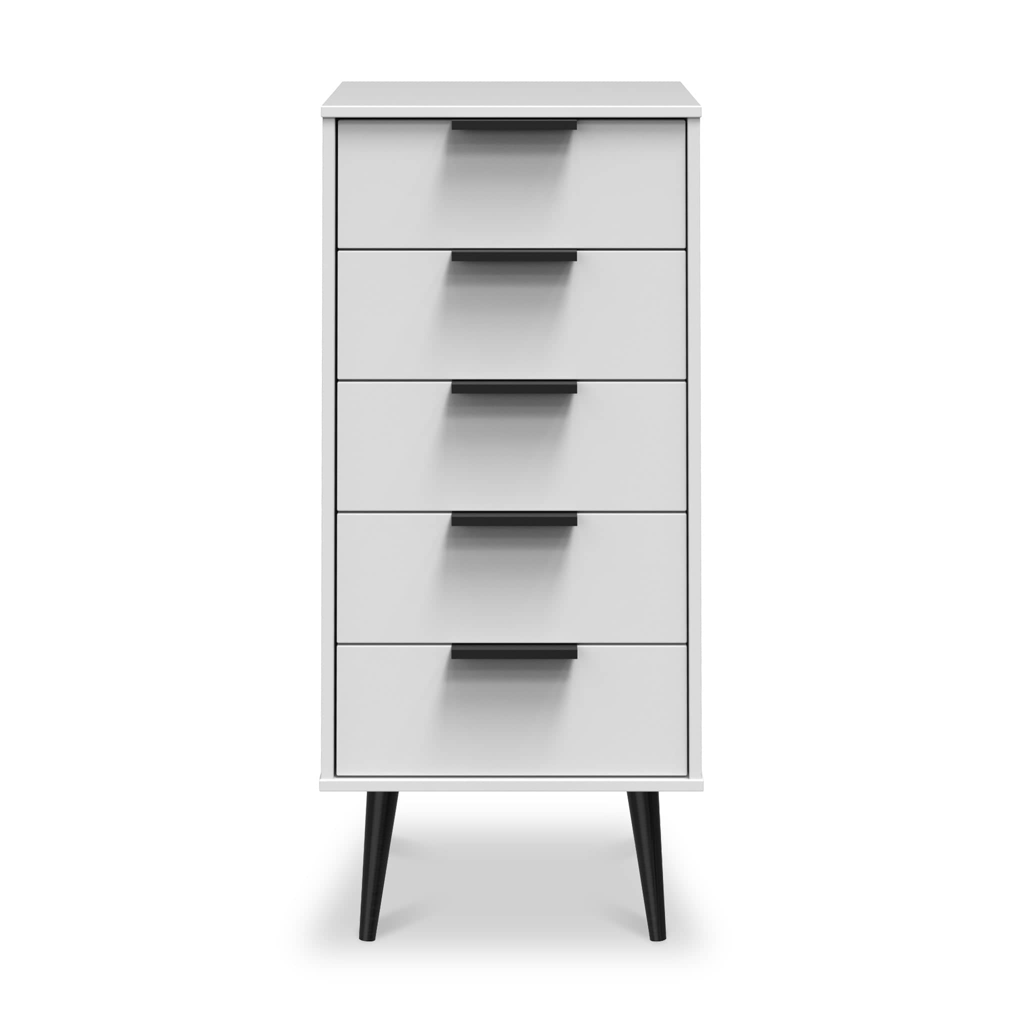 Asher White Tallboy Chest of Drawers from Roseland Furniture
