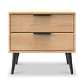 Asher Light Oak 2 Drawer Side Table from Roseland Furniture