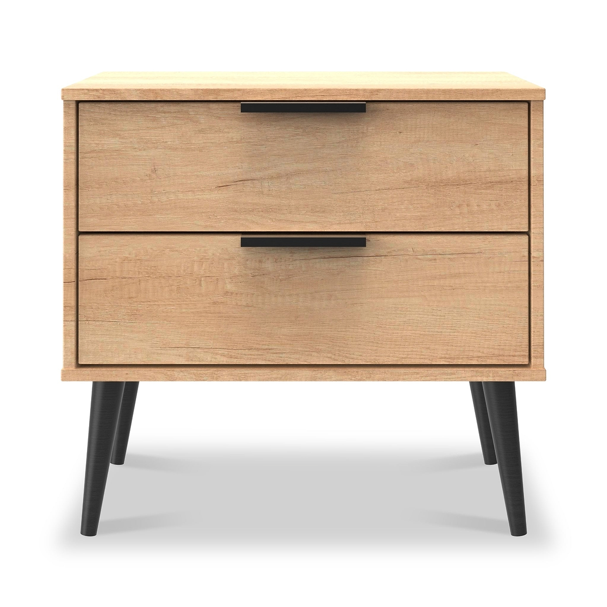 Asher Light Oak 2 Drawer Side Table from Roseland Furniture