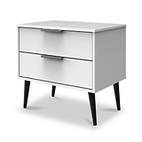 Asher White 2 Drawer Sofa Side Table