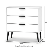 Asher White 3 Drawer Storage Chest dimensions