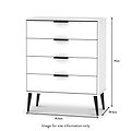 Asher White 4 Drawer Storage Chest dimensions
