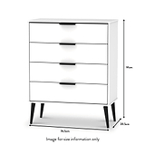 Asher White 4 Drawer Storage Chest dimensions