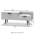 Asher White 2 Drawer TV Stand & Media Console dimensions