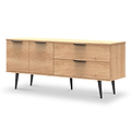 Asher Light Oak 2 Drawer 2 Door Wide Sideboard Cabinet
