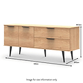 Asher Light Oak 2 Drawer 2 Door Wide Sideboard Cabinet dimensions
