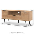 Asher Light Oak 2 Door 1 drawer Wide Tv Unit dimensions
