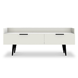 Asher White 2 Drawer Media TV Console Stand from Roseland Furniture