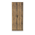 Moreno Rustic Oak 2 Door Double Wardrobe from Roseland Furniture