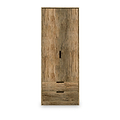 Moreno Rustic Oak 2 Door 2 Drawer Double Wardrobe from Roseland Furniture