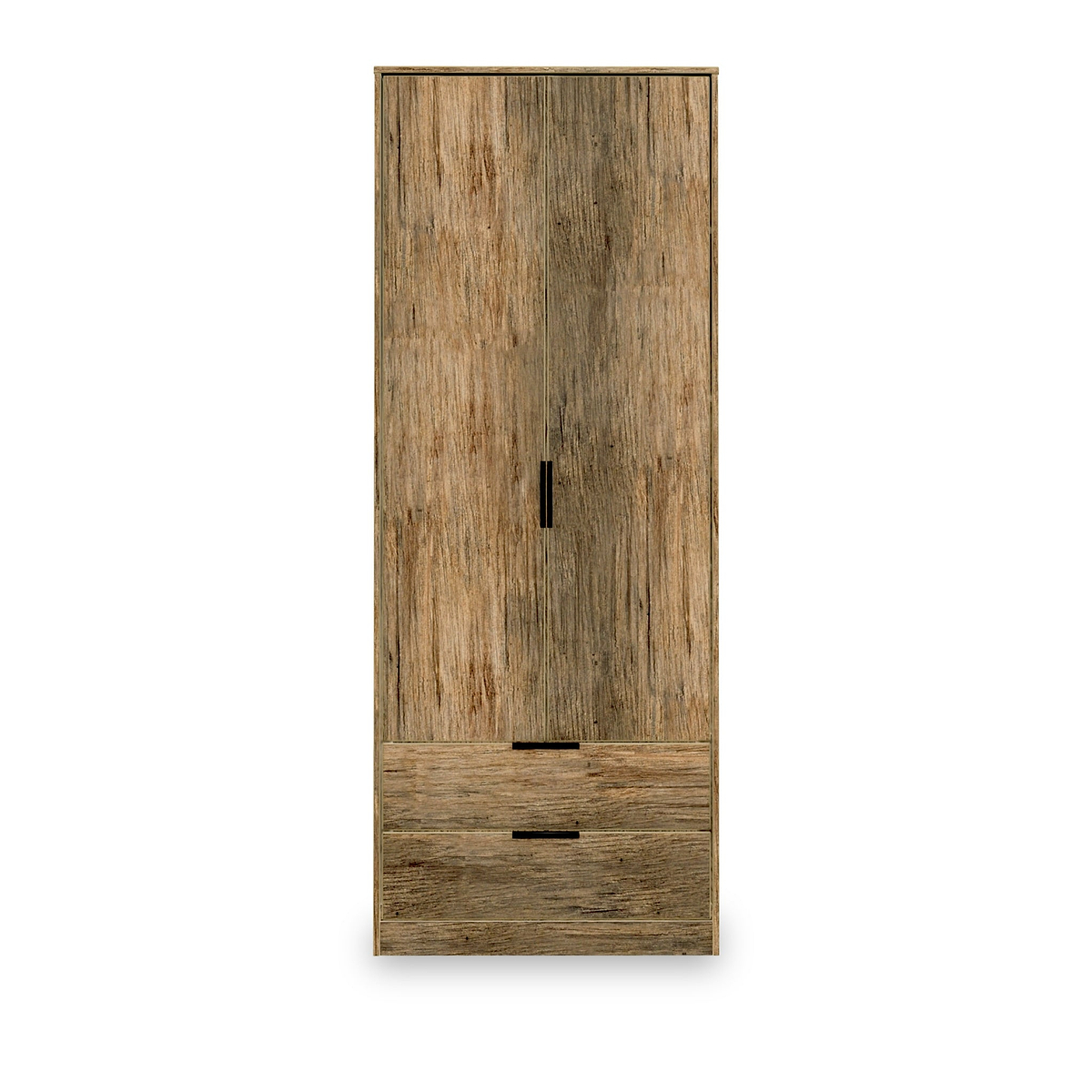 Moreno Rustic Oak 2 Door 2 Drawer Double Wardrobe from Roseland Furniture