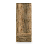 Moreno Rustic Oak 2 Door 2 Drawer Double Wardrobe from Roseland Furniture
