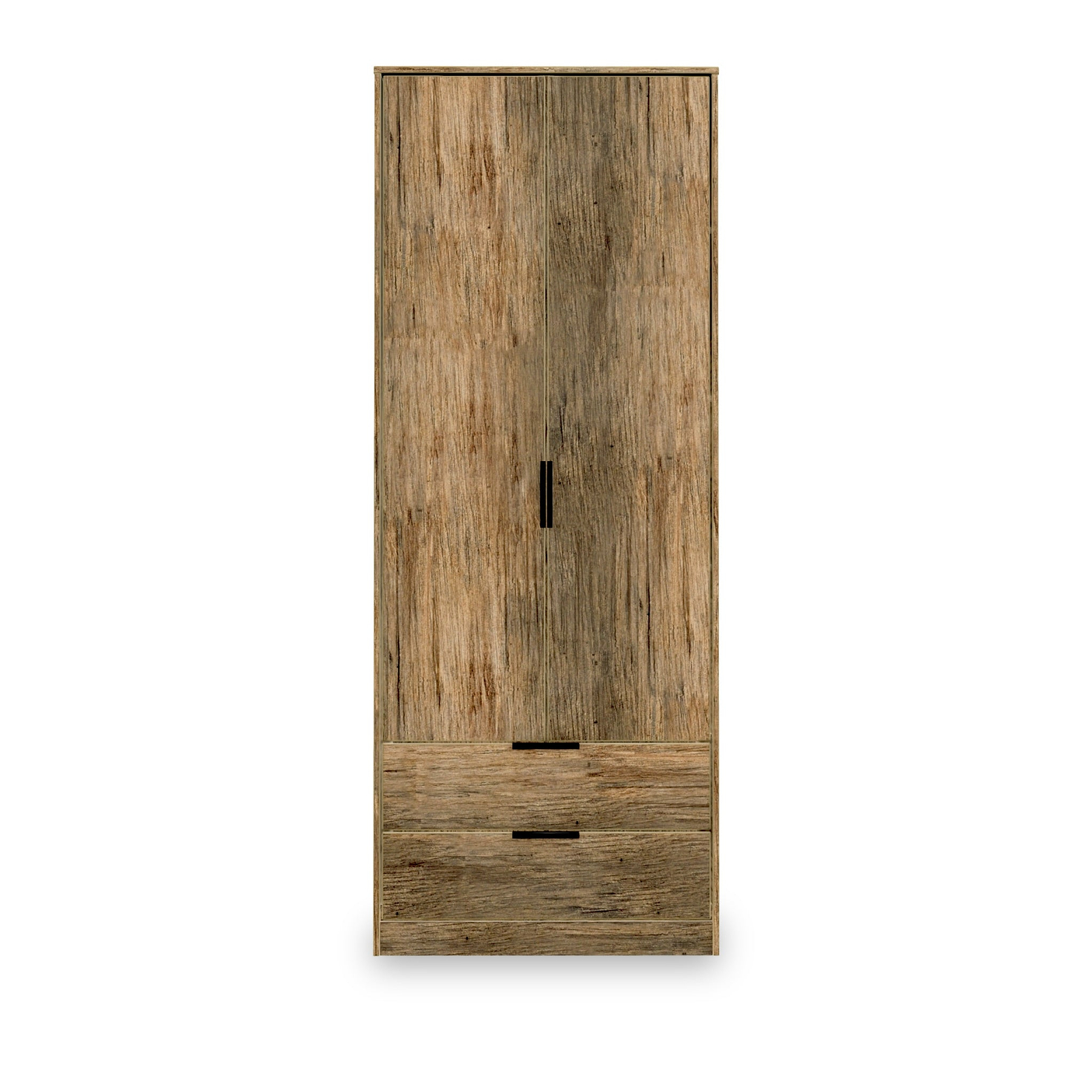 Moreno Rustic Oak 2 Door 2 Drawer Double Wardrobe from Roseland Furniture