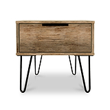 Moreno Rustic Oak 1 Drawer Bedside Table Cabinet from Roseland Furniture