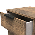 Morena Rustic Oak Effect 2 Drawer Bedside Table with Black Hairpin Legs