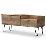 Moreno Rustic Oak TV Console Unit with Black Hairpin Legs
