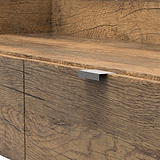 Moreno Rustic Oak Media Console Unit with Black Hairpin Legs