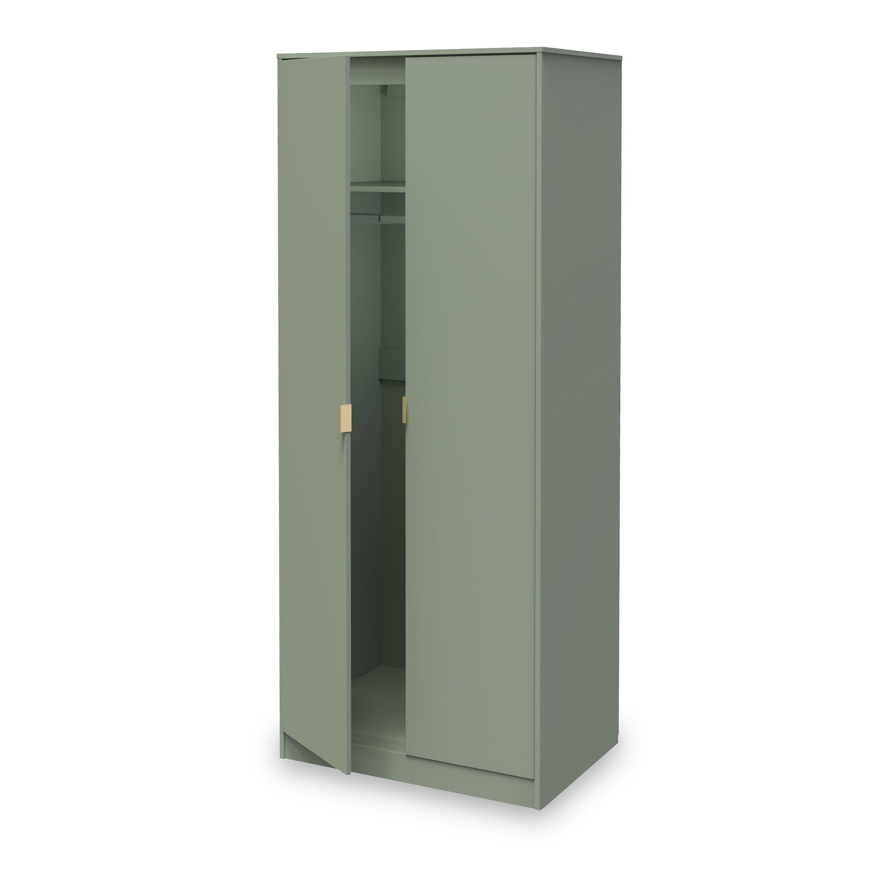Moreno Olive Green 2 Door Double Wardrobe with shelf