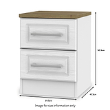 Talland White 2 Drawer Bedside Cabinet from Roseland size