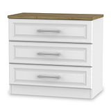 Talland White 3 Drawer Chest by Roseland Furniture