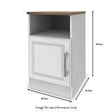Talland White 1 Door Cabinet from Roseland size