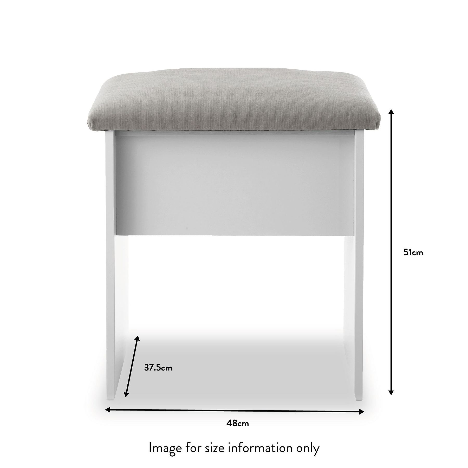 Talland White Stool from Roseland size