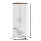 Talland White 2 Door 2 Drawer Wardrobe from Roseland size
