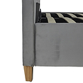 Kia Grey Velvet Ottoman Storage Bed Frame