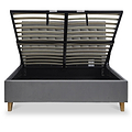Kia Grey Velvet Ottoman Storage Bed Frame
