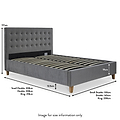 Kia Grey Velvet Ottoman Storage Bed Frame dimensions