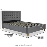 Kia Grey Velvet Ottoman Storage Bed Frame dimensions