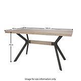 Allen 180cm Dining Table with Grey Steel Legs dimensions