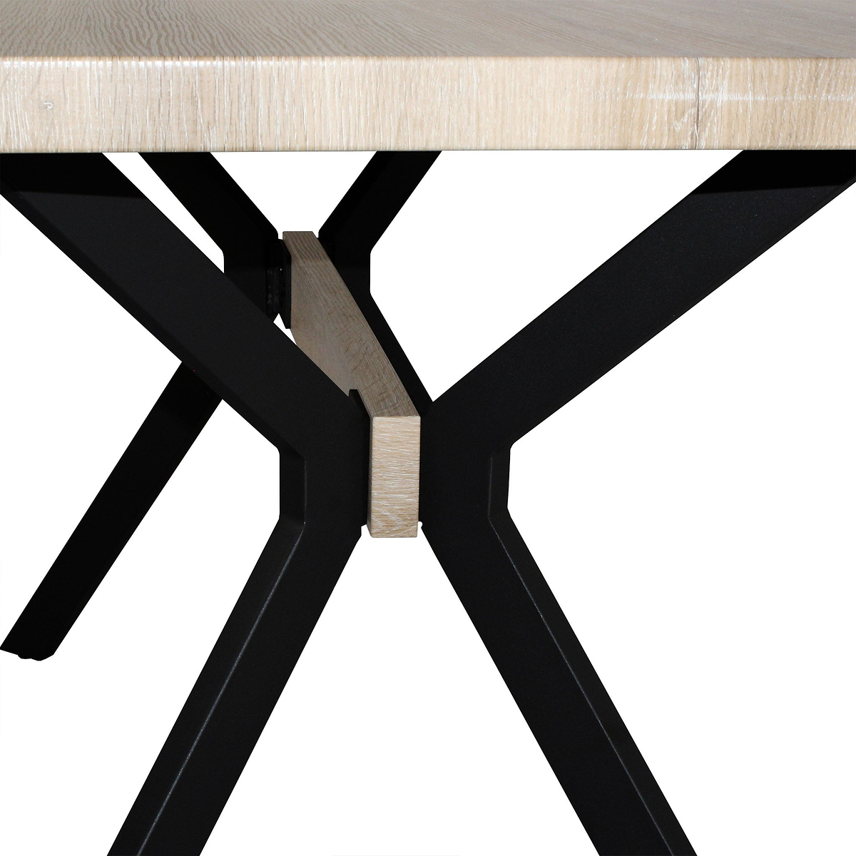 Allen 180cm Dining Table with Black Steel Legs 